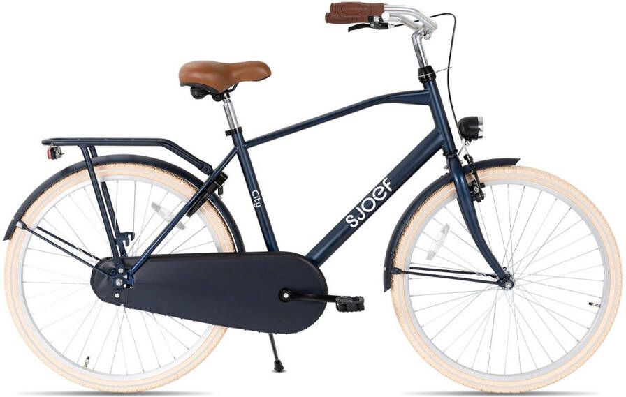 SJOEF City Jongensfiets 22 inch Kinderfiets voor jongens van 7 tot 9 jaar Mat Blauw