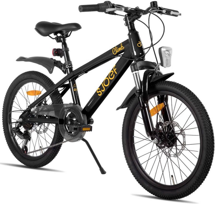 SJOEF Climb Jongensfiets Mountainbike 20 inch 6V Zwart