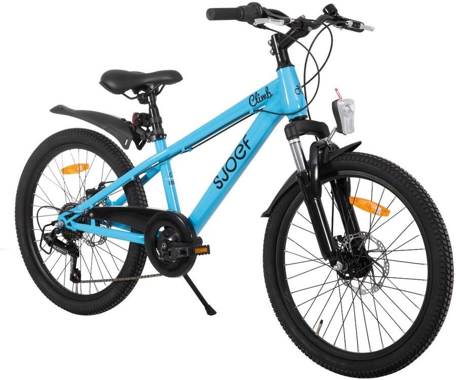 SJOEF Climb Jongensfiets Mountainbike 22 inch 6 Versnellingen Schrijfremmen Blauw