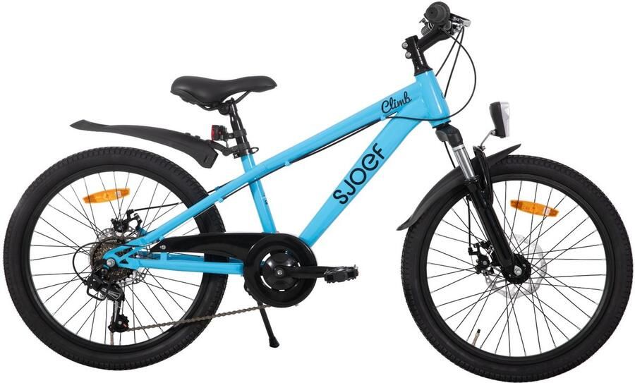 SJOEF Climb Jongensfiets Mountainbike 22 inch 6 Versnellingen Schrijfremmen Blauw