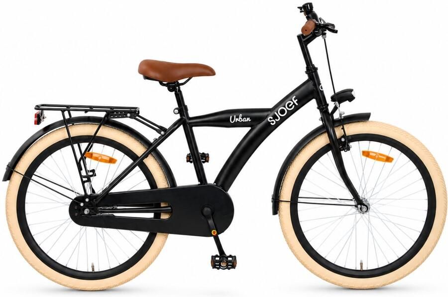 SJOEF Urban Jongensfiets 24 inch Mat Zwart