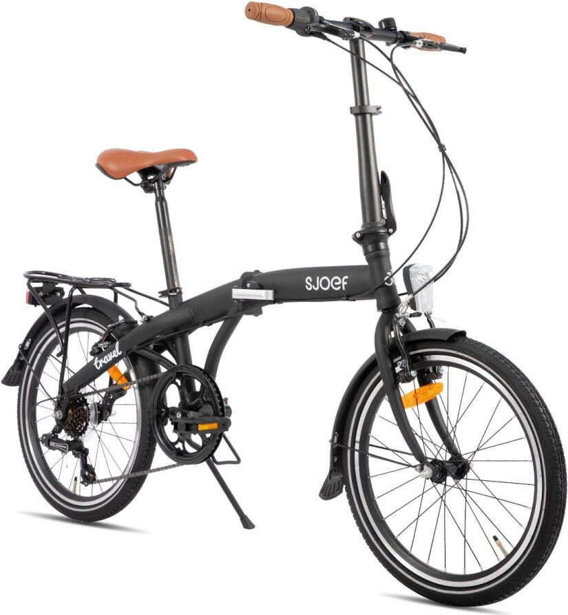 SJOEF Travel Vouwfiets 20 inch 6 Shi o Versnellingen |Compact & Lichtgewicht Mat Zwart - Foto 3