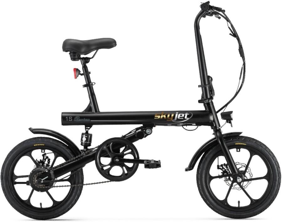 Skyjet 1S Elektrische Fiets Mat Zwart 16x1.95 inch Accu 36V (7.5Ah) 250W Motor Mechanische Rem