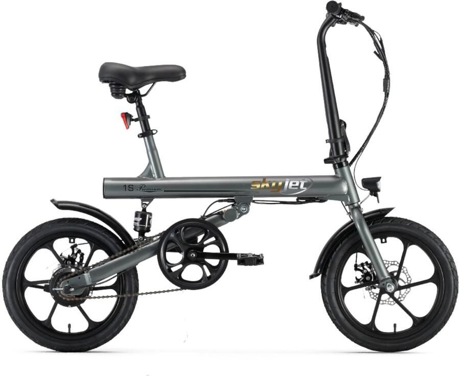 Skyjet 1S Elektrische Fiets Zilver 16x1.95 inch Accu 36V (7.5Ah) 250W Motor Mechanische Rem