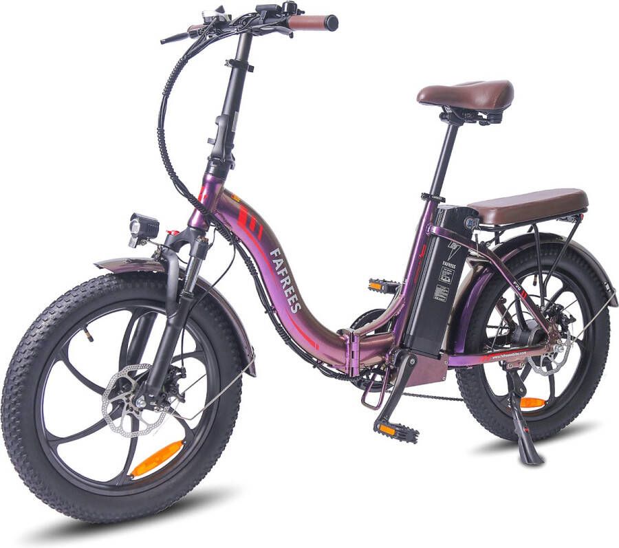 SmartAI Elektrische Vouwfiets E-Bike 20 x 3.0 Inch Dikke Banden 36V 18Ah Lithium Accu 250 W Motor Maximaal 25 u Maximaal bereik 90km 7-speed versnelling LCD Scherm Aluminium Frame Paars vouwfiets 40 Nm 20 inch Fatbike