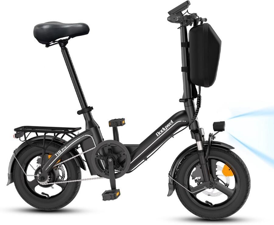 SmartAI 14 Inch Elektrische Vouwfiets- 2.5 Brede Banden -250W Motor -36V 10Ah- Slechts 21 kg- Slim LCD display-Drie snelheidsinstellingen-13 18 25 km u- 45 km Actieradius-Elektrische fiets Elektrische stadsfietsen Opvouwbaar E-Bike voor Woon-Zwart