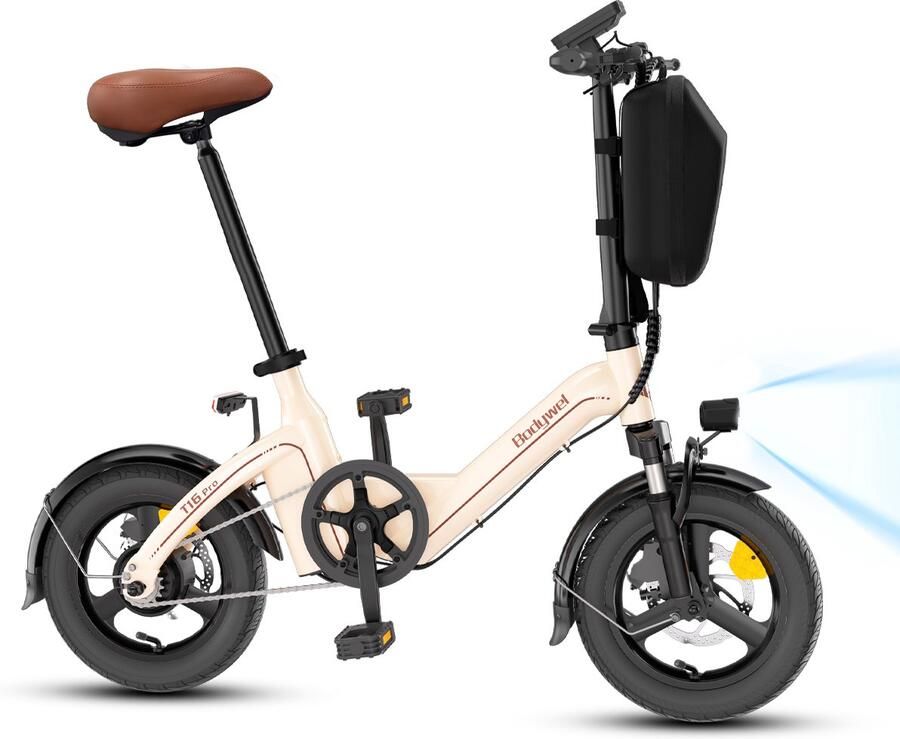 SmartAI 14 Inch Elektrische Vouwfiets- 2.5 Brede Banden -250W Motor -36V 10Ah- Slechts 21 kg- Slim LCD display-Drie snelheidsinstellingen-13 18 25 km u- 45 km Actieradius-Elektrische fiets Elektrische stadsfietsen Opvouwbaar E-Bike voor Woon-Wit