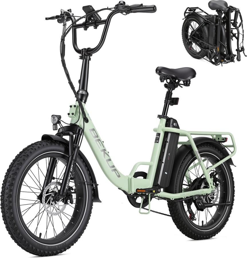 SmartAI 20-inch Elektrische Vouwfiets -48V 15Ah- Actieradius 75km 25 km uShi o 7 versnellingen 60NM 20 Inch opvouwbare City Commuter E-Bike -Elektrische Stadsfiets–Groente
