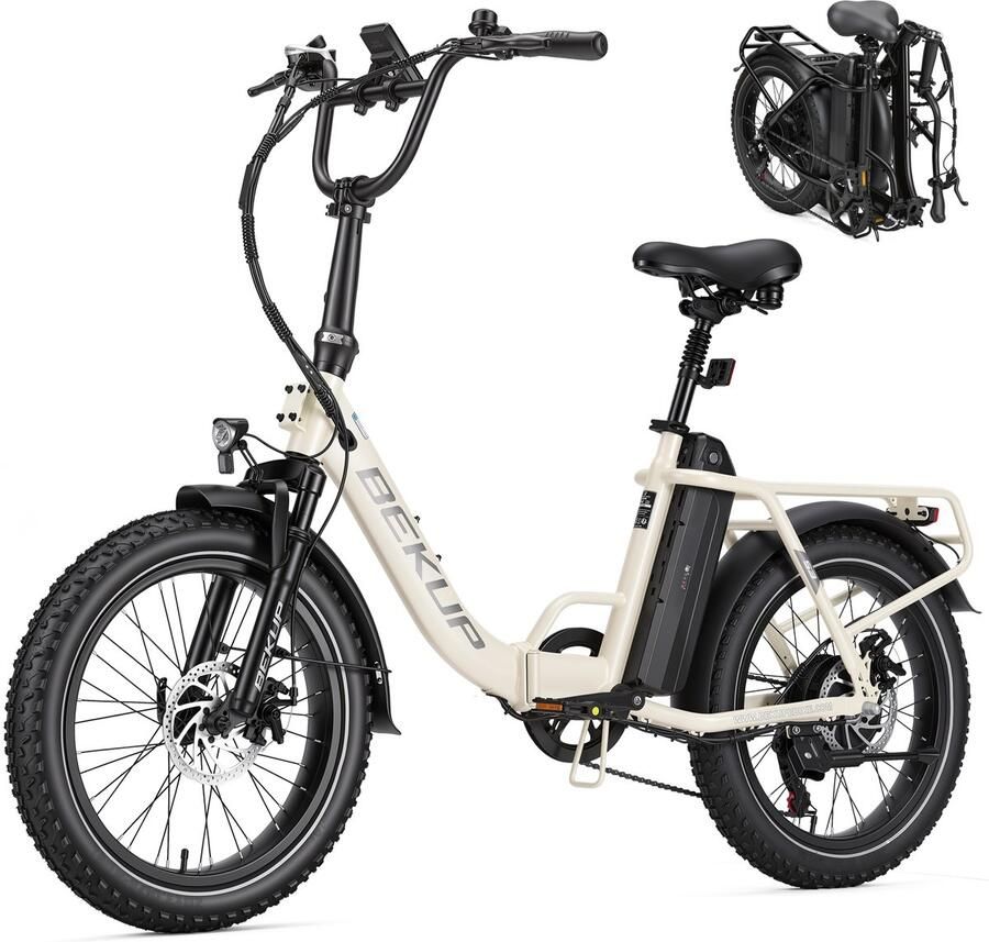 SmartAI 20-inch Elektrische Vouwfiets -48V 15Ah- Actieradius 75km 25 km uShi o 7 versnellingen 60NM 20 Inch opvouwbare City Commuter E-Bike -Elektrische Stadsfiets–Wit