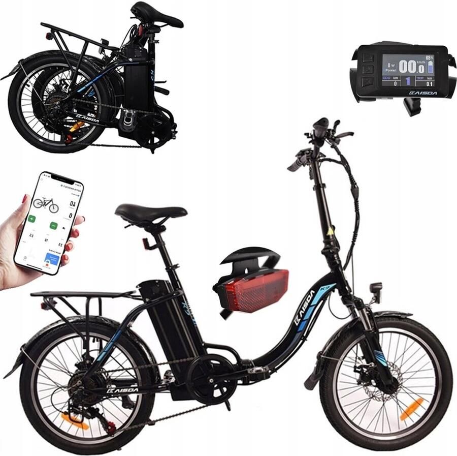 SmartAI 20-inch waterdichte aluminium Elektrische vouwfietsen Elektrische fiets Actieradius 100km Verwijderbare batterij 36V13Ah Motor 250W Shi o 7 versnellingen 20 Inch opvouwbare City Commuter E-Bike Zwart