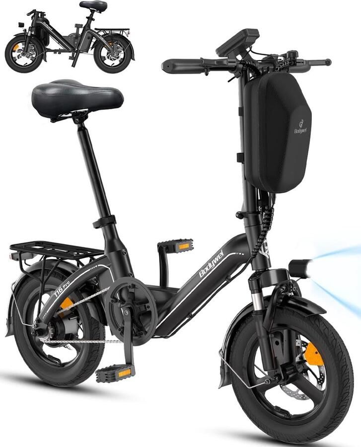 SmartAI 2026 14 Inch Elektrische Vouwfiets- 2.5 Brede Banden -250W Motor -36V 10Ah- Slechts 21 kg- Slim LCD display-Drie snelheidsinstellingen-13 18 25 km u- 45 km Actieradius-Elektrische fiets Elektrische stadsfietsen Opvouwbaar E-Bike voor Woon
