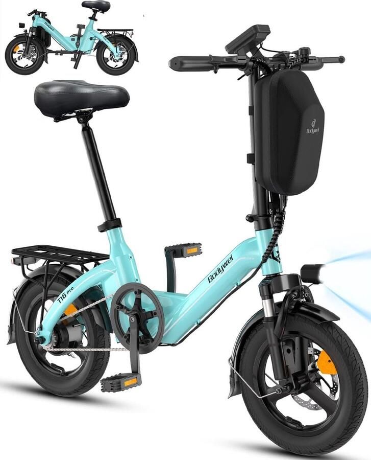 SmartAI 2026 14 Inch Elektrische Vouwfiets- 2.5 Brede Banden -250W Motor -36V 10Ah- Slechts21 kg- Slim LCD display-Drie snelheidsinstellingen-13 18 25 km u- 45 km Actieradius-Elektrische fiets Elektrische stadsfietsen Opvouwbaar E-Bike voor Woon Blauw