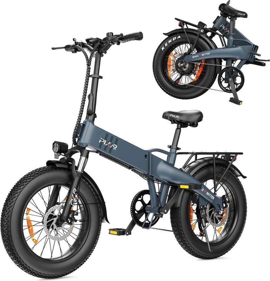 SmartAI 20x4.0 Elektrische Fiets- Verwijderbare batterij 48V 15Ah -Actieradius 100km Motor 250W Shi o 7 versnellingen 20 Inch opvouwbare City Commuter E-Bike Elektrische vouwfietsen Grijs