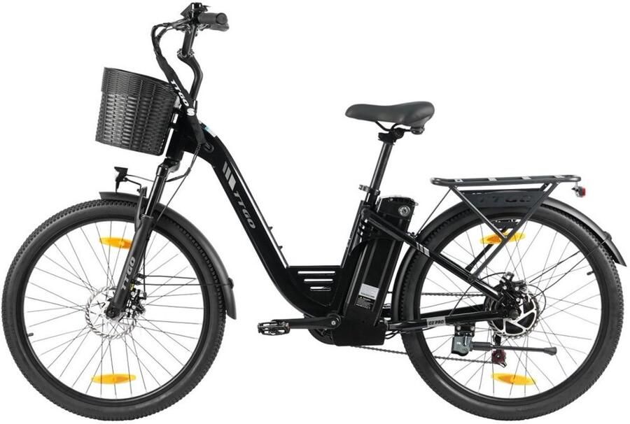 SmartAI 26-inch Elektrische Fiets Motor 250W 36 V 18 Ah accu elektrische stadsfiets en e-Dutch bike met Aluminium frame maximaal bereik 120 km Shi o 7 versnellingen LCD-display -Waterdicht -Zwart