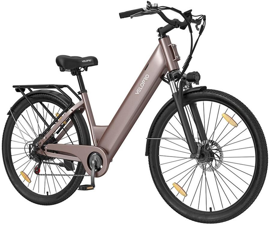SmartAI C1 28 inch Elektrische Fiets 250W Motor 36V 13Ah Accu Bereik tot 80km Shi o 7-Snelheden Max 25km u Verende Voorvork -Elektrische stadsfietsen -Champagne goud