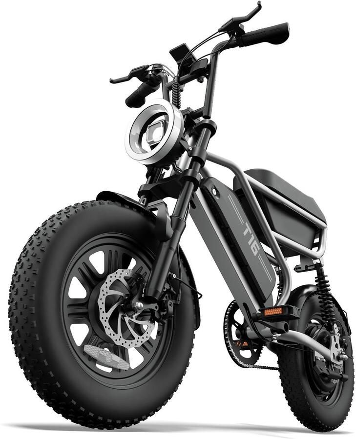 SmartAI Elektrische Fatbike 16 x 3.0 Inch 48V 15.6Ah Tot 110 km Bereik 250W Motor -Zwart