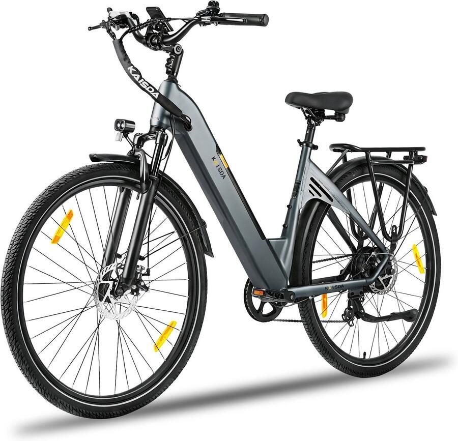 SmartAI Elektrische fiets 28 Inch Damesfiets-Herenfiets-Aluminiumlegering- met 7 versnellingen -36 V 20 Ah -elektrische stadsfiets -Achterwielmotor 250W Hydraulische schijfrem -tot 150km- IP54 Waterdicht Grijs