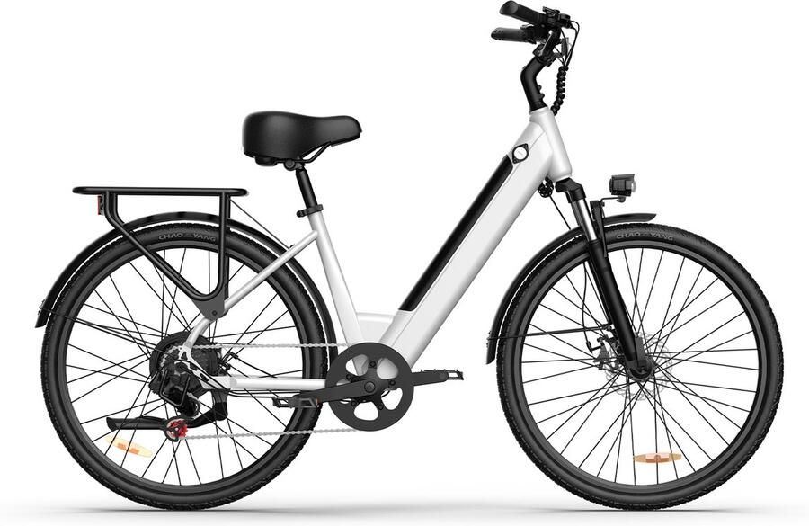 SmartAI Elektrische fiets Actieradius 80km Verwijderbare batterij 36V13Ah Motor 250W Shi o 7 versnellingen 26 Inch City Commuter EBike Wit