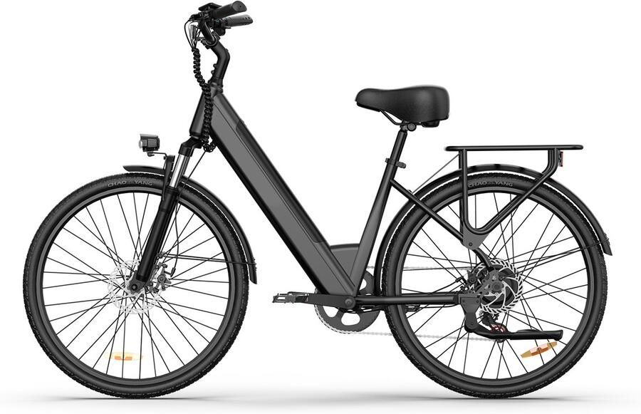 SmartAI Elektrische fiets Actieradius 80km Verwijderbare batterij 36V13Ah Motor 250W Shi o 7 versnellingen 26 Inch City Commuter EBike Zwart