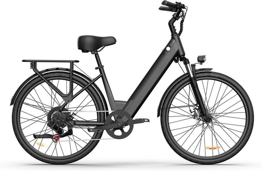 SmartAI Elektrische fiets Actieradius 80km Verwijderbare batterij 36V13Ah Motor 250W Shi o 7 versnellingen 26 Inch City Commuter EBike Zwart