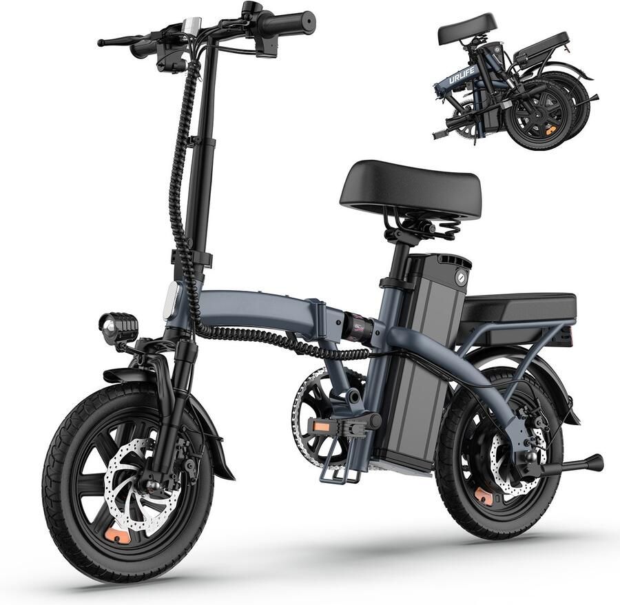 HillMiles Mile1 Elektrische Fiets Motor 250W Actieradius 60km 14 Inch -25km 36V 10.4Ah -vouwbaar E-bike -stads E-bikes & E-Nederland blauw