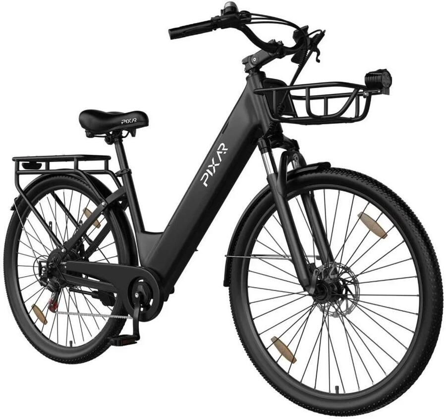 SmartAI SmarAI C1 Pro Elektrische Stadsfiets 28 Inch 250W Motor 36V18Ah Accu Extra Groot Bereik tot 120 km- Shi o 7 versnellingen Verende Voorvork Inclusief Fiets d en Slot-Zwart