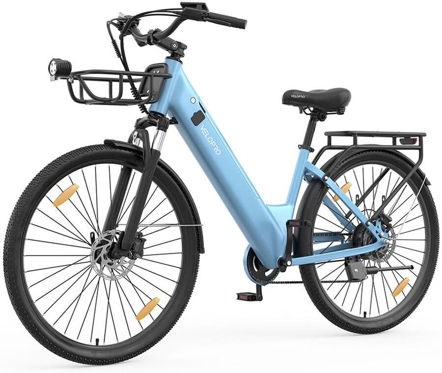 SmartAI SmarAI C1 Pro Elektrische Stadsfiets 28 Inch 250W Motor 36V18Ah Accu Extra Groot Bereik tot 120 km- Shi o 7 versnellingen Verende Voorvork Inclusief Fiets d en Slot-Hemelsblauw