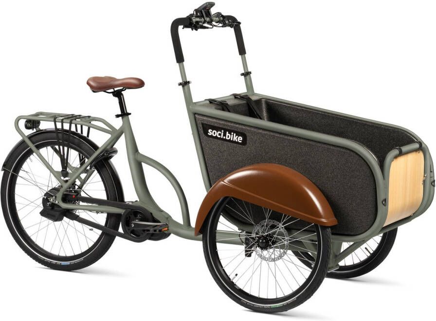 SociBike Compact elektrische bakfiets midmotor grijs