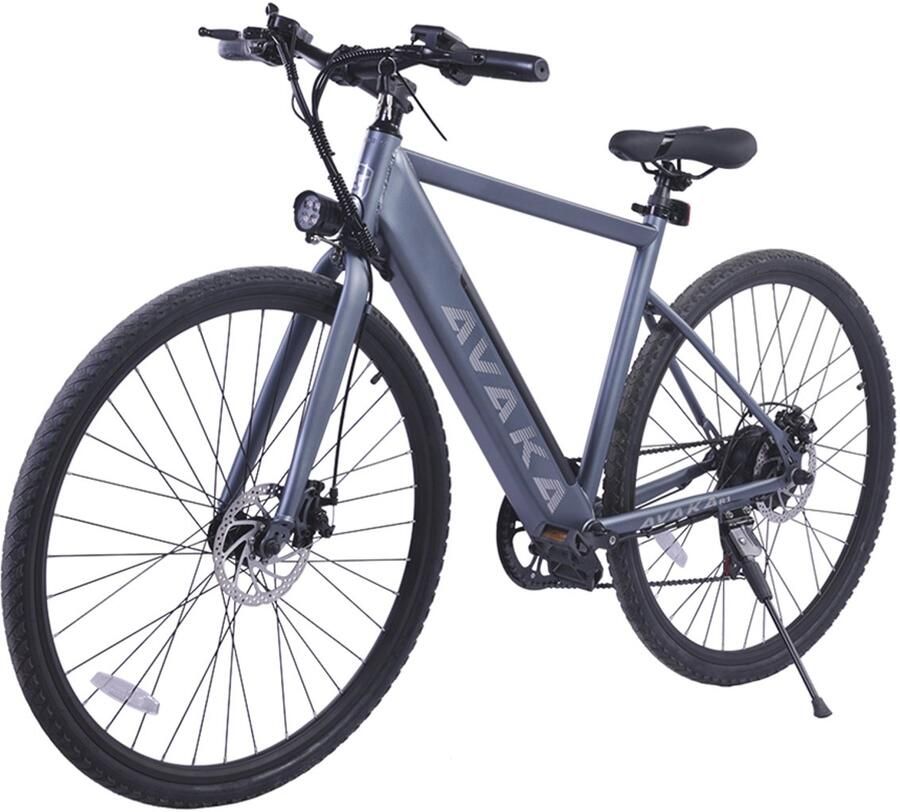 Sojupcal 1 Elektrische stadsfiets 250W motor 45 km bereik Smart LCD-scherm Dubbele schijfrem voor en achter Grijs