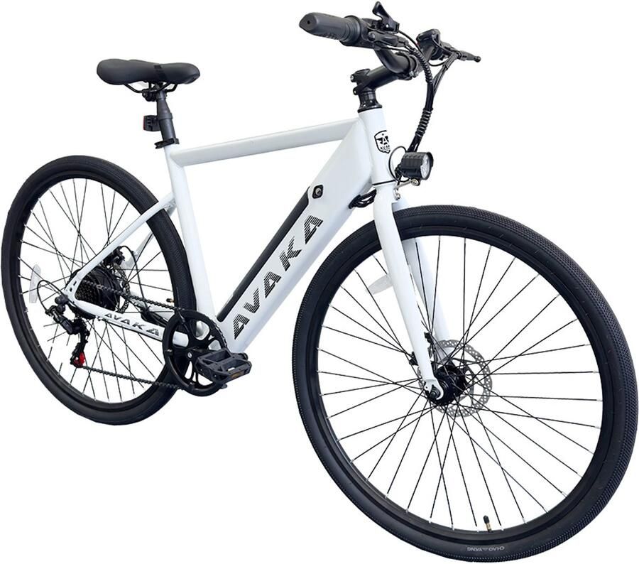 Sojupcal 1 Elektrische stadsfiets 250W motor 45 km bereik Smart LCD-scherm Dubbele schijfrem voor en achter Wit
