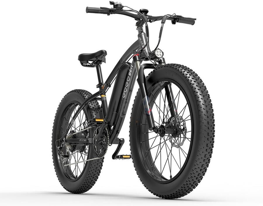Sojupcal 1x Elektrische fatbike 48V 13Ah mountainbike 7 versnellingen 20*3.0 E bike 250W motor 5 slimme LCD-meter Donkergrijs