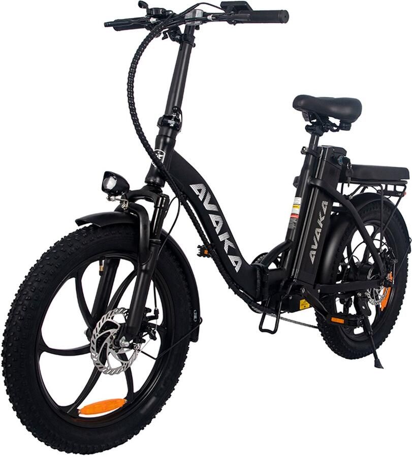 Sojupcal 1x Elektrische Vouwfiets Geïntegreerd wiel 250W Motor 80km Bereik Elektrische Fatbike Pedelec 25 km u zwerkverkeer in de stad zwart