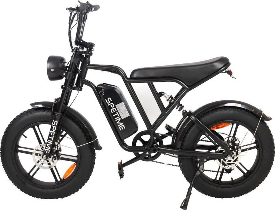 Spetime Fatbike Elektrische Fiets Zwart Krachtige 250W motor LCD Display 20inch wielen 25km u Afstand tot 75km