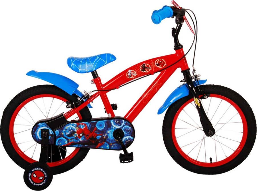 Spider-Man Ultimate Kinderfiets Jongens 16 inch Blauw Rood Twee handremmen