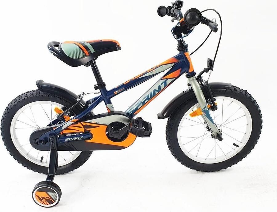 SPRINT CASPER Mountainbike Jongensfiets 16 inch Blauw Oranje Kinderfiets Framemaat 24 cm BK21SI0530_2 Rij1 2 - Foto 1