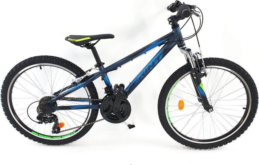 Sprint Hattrick Mountainbike 24 inch Fiets met 18 versnellingen Shi o Kinderfiets Blauw Framemaat: 38 cm - Foto 1