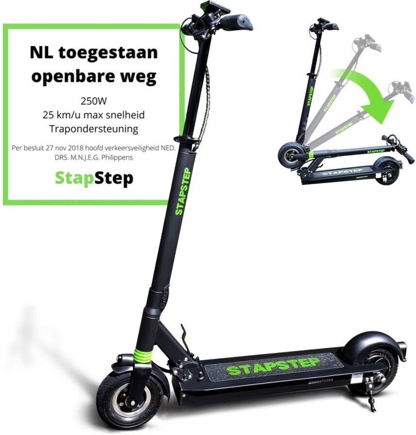 StapStep Lite+ Elektrische Step voor Volwassenen Electrische Step E Step Wettelijk Toegestaan 8 Inch 250W Snelheid tot 25km h Bereik tot 25km 13KG Compact Opvouwbaar Zwart