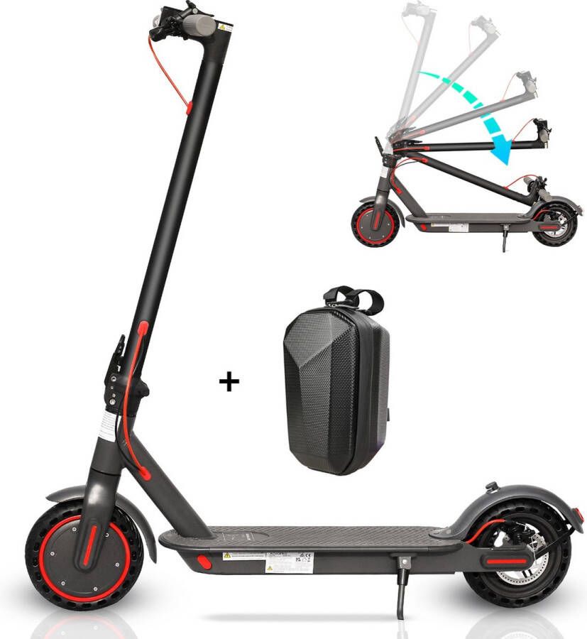 Stay-on Aovo M365 Pro Elektrische Step Carbon Stuurtas Krachtige 350W Motor 31km h Max. 35km Compact inklapbaar NL handleiding Smart-App