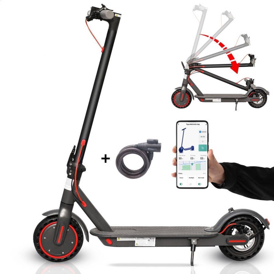 Stay-on Tuya Elektrische Step met Krachtige 350W Motor en Slot Snelheid tot 31km h Bereik tot 30km Compact Inklapbaar Inclusief Smart-App