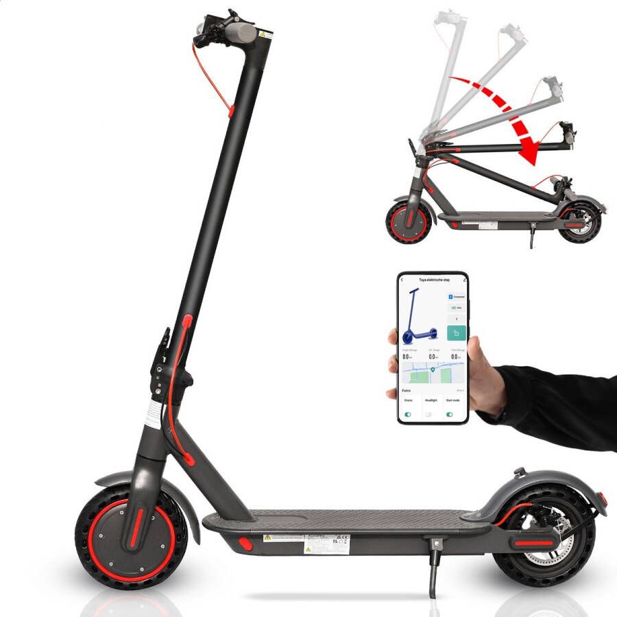 Stay-on Tuya Elektrische Step met Krachtige 350W Motor en Slot Snelheid tot 31km h Bereik tot 30km Compact Inklapbaar Inclusief Smart-App