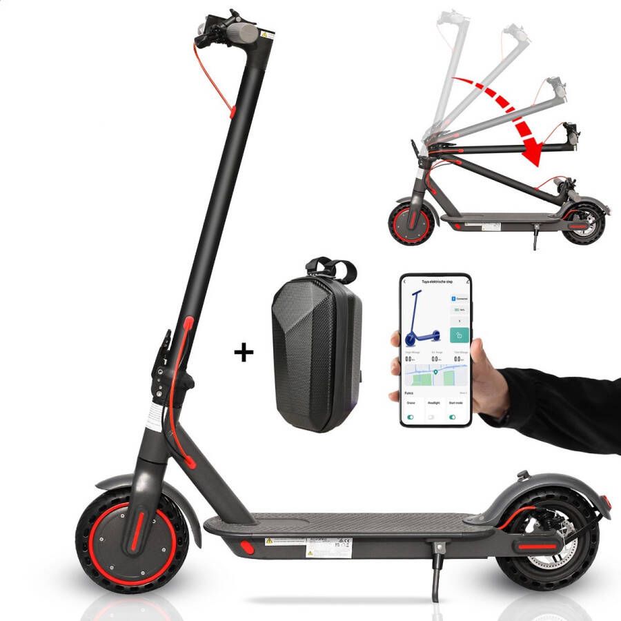 Stay-on Tuya Elektrische Step met Krachtige 350W Motor + Stuurtas Snelheid tot 31km h Bereik tot 30km Compact Inklapbaar Inclusief Smart-App