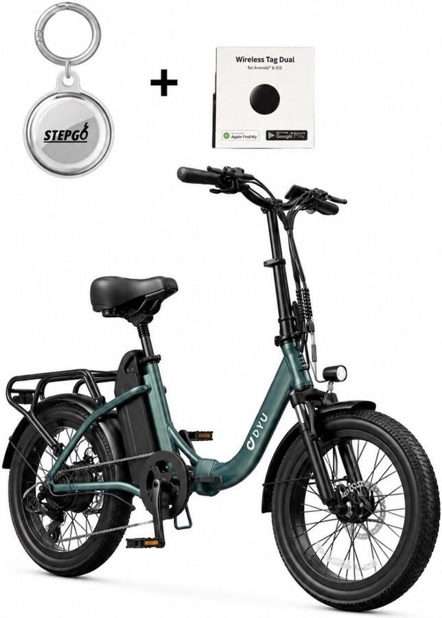 Stepgo Elektrische fiets Vouwfiets DYU C9 inclusief tracker met traceer systeem elektrische vouwfiets 130 150 km bereik