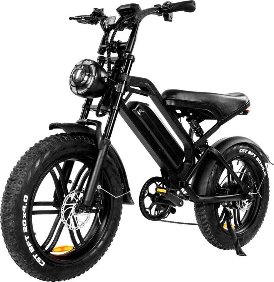 Stepwheels V20 E-Fatbike- 250W motor- 25km h- Elektrische fiets- elektrische Fatbike- Zwart- zonder helmplicht