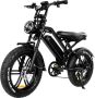 Stepwheels V20 E-Fatbike- 250W motor- 25km h- Elektrische fiets- elektrische Fatbike- Zwart- zonder helmplicht - Thumbnail 2