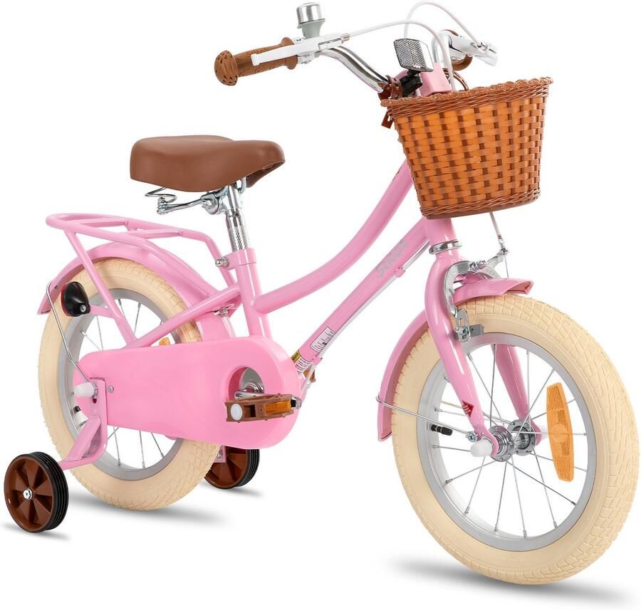 Stitch Manchi Meisjesfiets 16 Inch Zijwieltjes Bell Handrem Voor V-Brake en Achter Trommelrem Roze