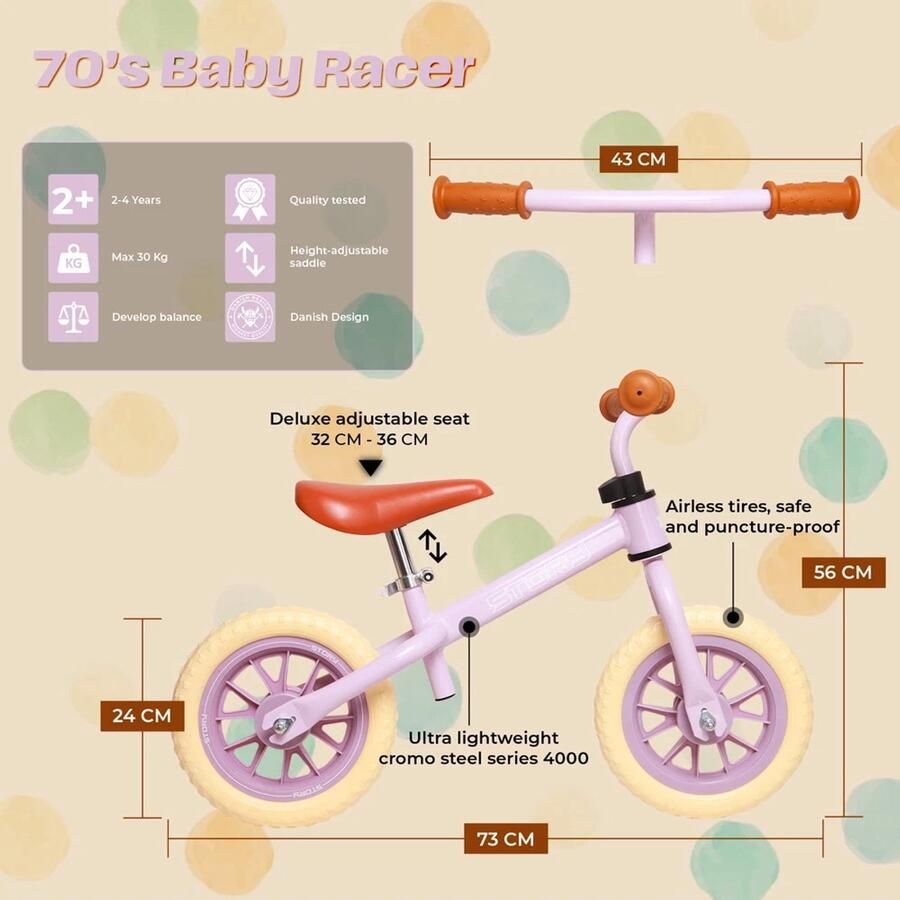Story 70 s Baby Racer Loopfiets Vintage Pink
