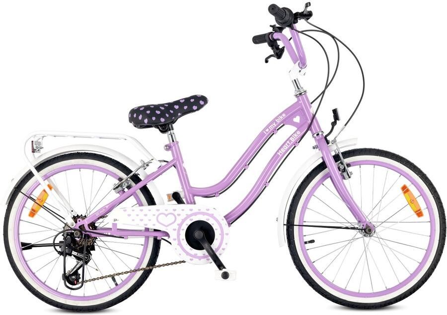 Sun Baby Heart Bike Fiets voor een meisje van 6 tot 10 jaar 20 inch Paars 6 versnellingen Shimano kinderfiets in hoogte verstelbaar