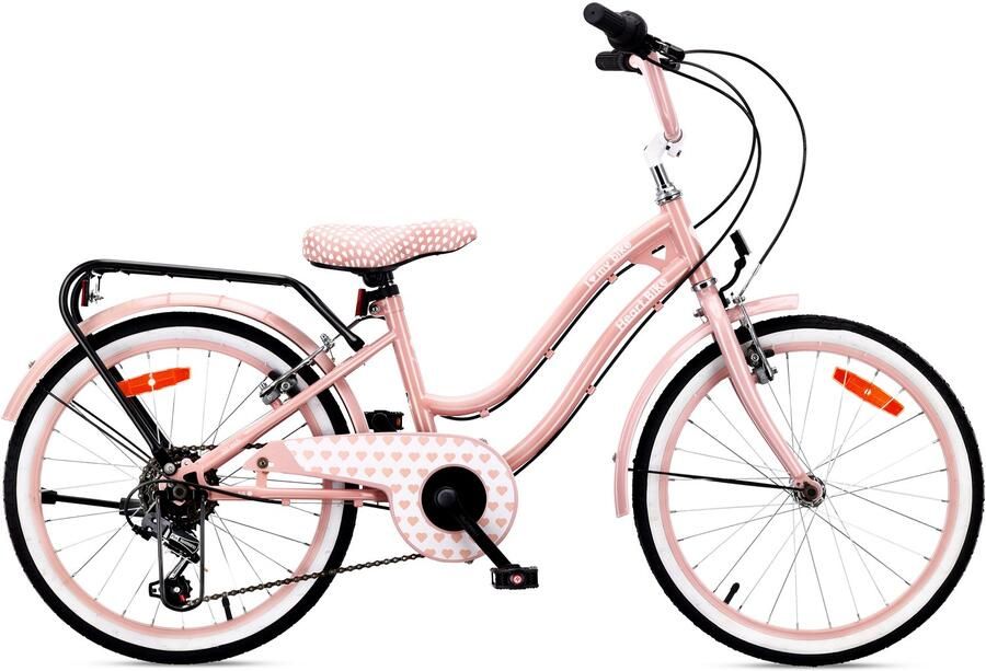 Sun Baby Heart Bike Fiets voor een meisje van 6 tot 10 jaar 20 inch Silver Moon Roze kinderfiets in hoogte verstelbaar