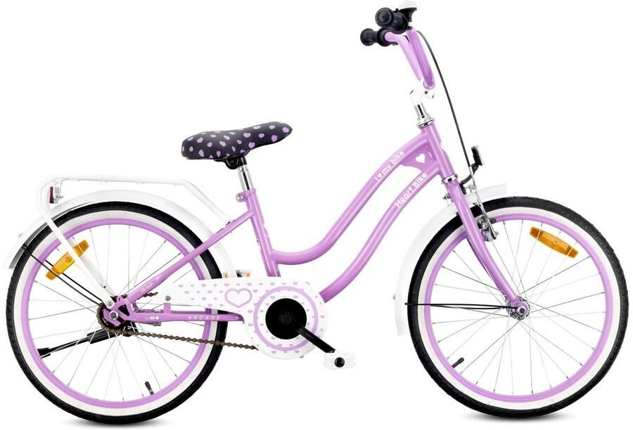 Sun Baby Heart Bike Fiets voor een meisje van 6 tot 10 jaar 20 inch v-rem tandheugel kinderfiets in hoogte verstelbaar (Violet)