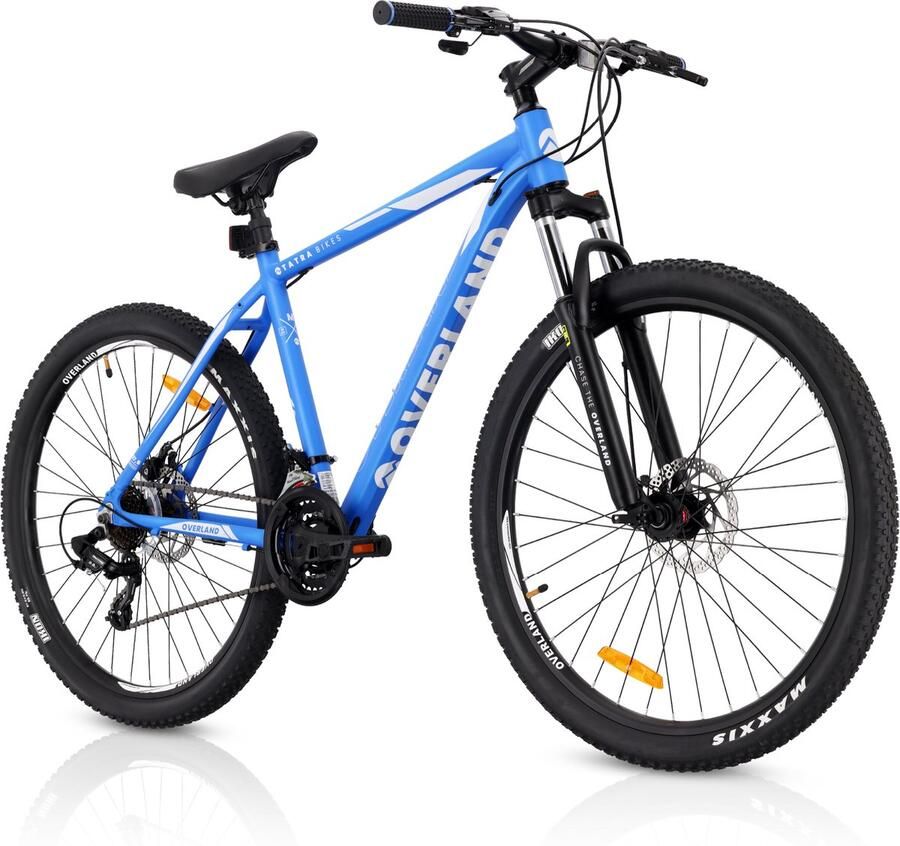 Sun Baby Mountainbike 27.5 Tatra Bikes Overland MTB-fiets voor en fiets 27.5 19 inch aluminium frame 7 versnellingen schokdemper schijfrem Blauw
